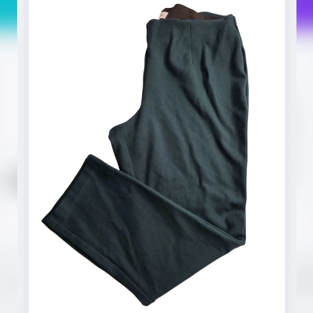 Calvin Klein Size 12 Pine Green Pull-On Ponte Pants Office Cd-2174